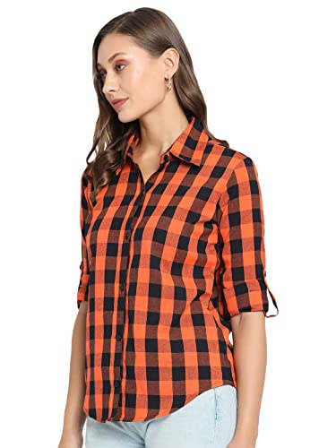 Image of Vastraa Fusion Women's Cotton Checkered Shirt