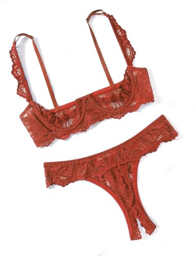 Image of Avidlove Sexy Lingerie Set for Women Lace Bra and Panty Sets Underwire Push Up Lace Lingerie Set XS-XXL