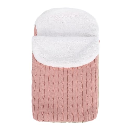 Image of RFHTGGNJL Newborn Baby Swaddle Blanket Thick Baby Knit Soft Warm Fleece Blanket Wrap Swaddle Sleeping Bag Sack Stroller Infant Plush Receiving Blankets for Boys Girls Pink