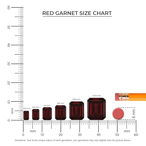 Natural Garnet Emerald-Cut Solitaire Rings for Women in Silver/Gold, January Birthstone Jewelry Gifts for Her Birthday, Engagement, Anniversary, Wedding, Christmas, Mothers Day, Valentines3