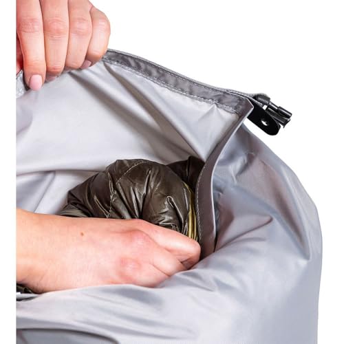 Tatonka Packbeutel Dry Sack 18l - Wasserdichter Packsack mit Rollverschluss und Steckschließe - Aus recyceltem Polyester - 18 Liter Volumen (grau)