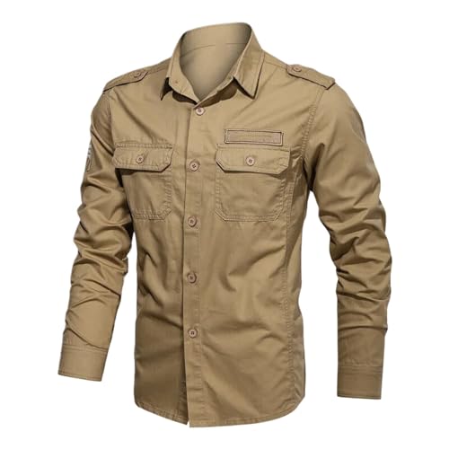 Chemise de couleur unie homme WOLONG haut résistant extérieur