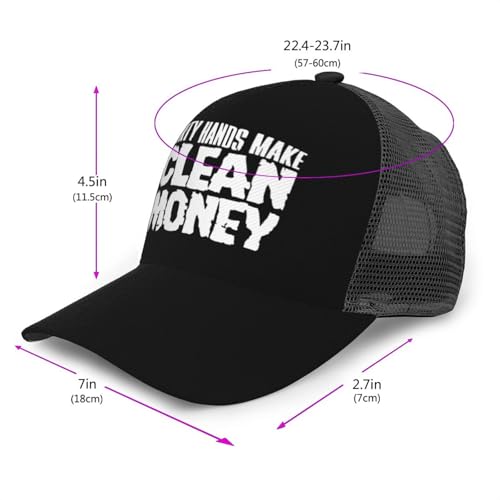 Dirty Hands Make Clean Money Unisex Mesh Baseball Caps - Classic Adjustable Hat2