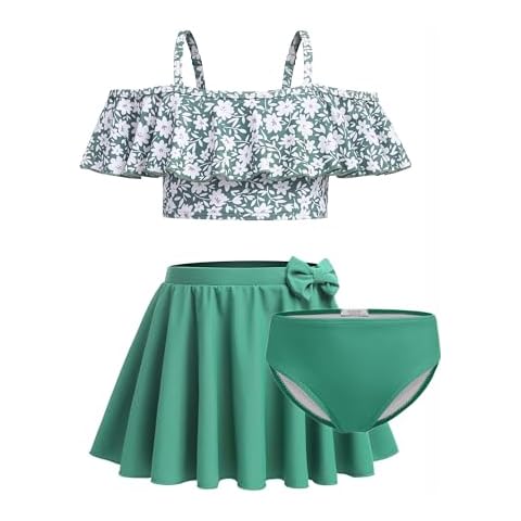 Arshiner 3 Piece Girls Flower Swimsuit Set Cover