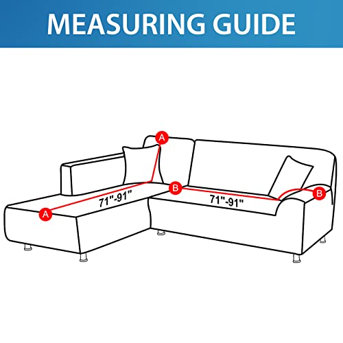 La Meack Couch Covers For Sectional Sofa L Shape, Washable Slipcovers, 2Pcs Couch Covers Protector With 2Pcs Pillowcases For Dog Cat Pets Kids Children (3 Seat Sofa + 3 Seat Chaise, Black) #TOP6