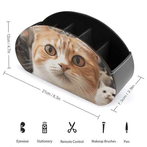 Support de télécommande amusant chat en cuir PU, le cadeau idéal - 3