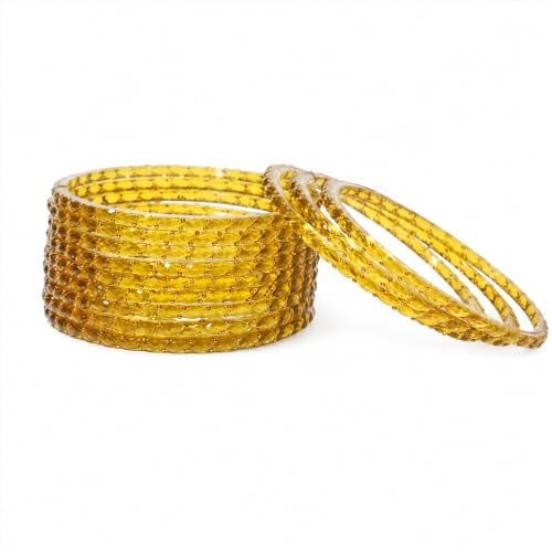 Image of Raindrop Crystal Glass Bangles, Pack of 12