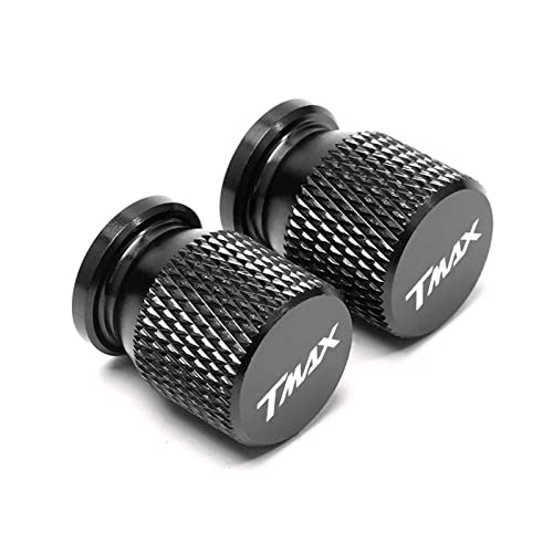 YIJIEBAO Motorrad Aluminium Zubehör Rad Reifen Ventilkappenabdeckung passend for Yamaha TMAX 530 SX/DX T-MAX TMAX 500 530 560 Tech Max All Yaer(Black)