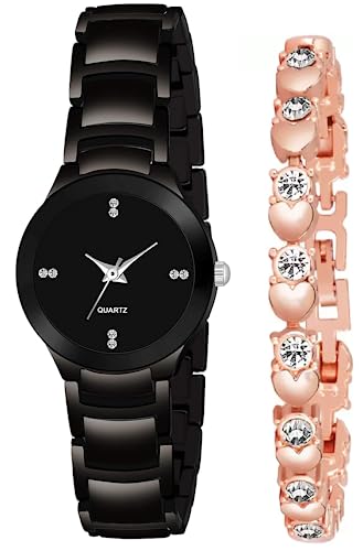 SELLORIA Brand a Women’s Branded Rose Gold Bracelet Analouge Multi Dial Plated Watch Multi Strap Wrist Watches for Womens Ladies Girls Watch