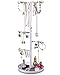 Keebofly Jewelry Tree Stand Organizer - Metal Necklace Organizer Display with Adjustable Height for Necklaces Bracelet Earrings and Ring White