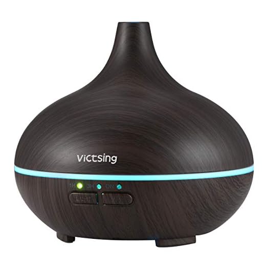 VicTsing 150ml Difusor Aceites Esenciales para Aromaterapia,Diufusor de Aromas Humidificadores de niebla fría con Apagado Automático sin Agua para Yoga, Oficina, Spa, Dormitorio,Negro