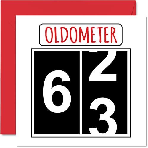 Divertidas tarjetas de cumpleaños 63 para hombres y mujeres, olómetro, tarjeta de feliz cumpleaños para papá, mamá, abuelo, niñera, tarjetas de felicitación de 145 mmx145 mm, tarjeta de cumpleaños 63