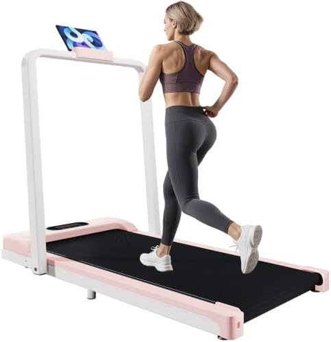 Tapis roulant per la casa – 2 in 1 pieghevole e senza montaggio, con telecomando 1-6 km/h, display LED, altoparlante Bluetooth e supporto per telefono, dispositivo fitness per casa e ufficio