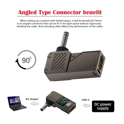 Image of ETZIN 100W (4.0 * 1.35mm) Type C Female to DC Converter for Asus X201E, X553S, X200LA, Fast Charging Type C to Asus Replacement Laptop PD Adapter