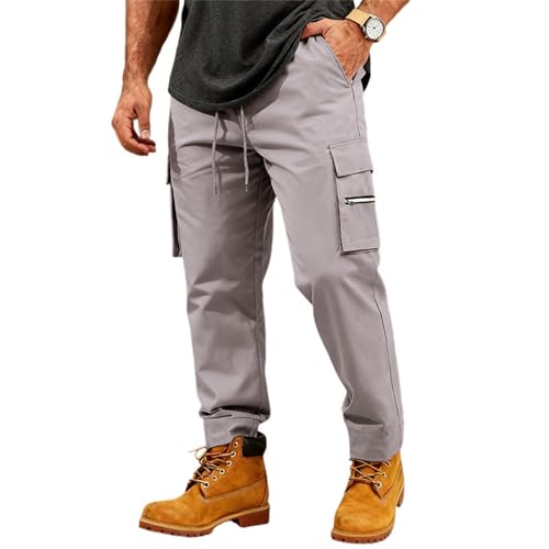 Pantalon cargo long en coton homme avec poches trekking