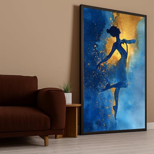 Décoration murale moderne toile ballerine bleue art abstrait