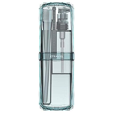 Portable Toothbrush Cup 8 in 1 Wash Set Storage Case, Toothbrush & Toothpaste Shower Gel Shampoo Comb Travel Kits Toiletry Sub (Blue) Cover