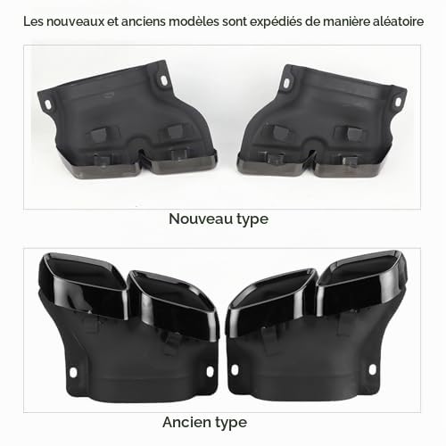 Embouts D'échappement Chromés Quad, Accessoire de Voiture de Mise à Niveau pour MercedesAMG C63/S W205 C205 PreFacelift 20152018 Saloon Estate Coupé Cabriolet (Noir