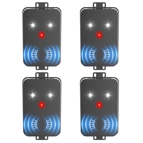 4 Pack Rodent Repellent for Car Engines,Three Power Supply Modes,Car Rodent Repeller Ultrasonic, Under Hood Flashing Light Covers a Wide Range, Suitable for Cars, Garages, Warehouses