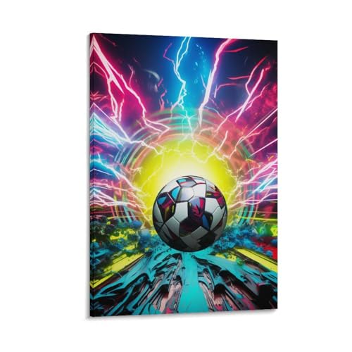 Décoration Murale Football Peinture Toile Salon Grand Format 50x75