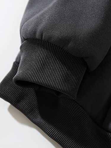 COZYEASE Men's Oversized Letter Graphic Drawstring Casual Hoodies Long Sleeve Vintage Street Hoodie Sweatshirts Dark Grey XL3