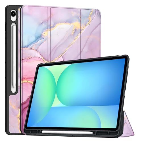 Image of ProElite Cover for Samsung Galaxy Tab S10 FE Plus 13.1 inch, Soft Flexible Flip Case Cover for Samsung Galaxy Tab S10 FE Plus 13.1 inch Cover, [Recoil Series]- Marble Pink