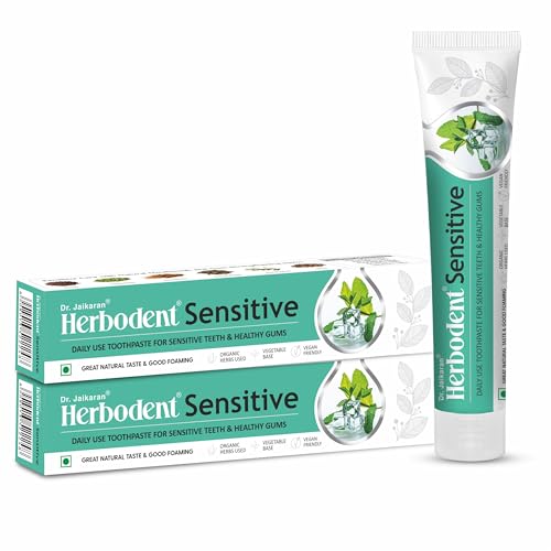 Image of Sensitive Toothpaste, 185g Pack of 2 | for Enamel Repair & Cavity Protection, Fluoride Free, Sensitive Care with Natural Mouthwash & Gum Strengthening Herbs - Clove, Tomar & more.