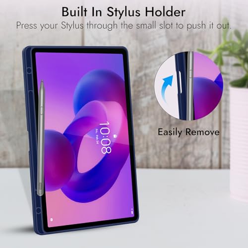 Image of Robustrion Case Cover for Lenovo Idea Tab Cover 11 inch with [Pencil Holder], Trifold Flip Cover Case for Lenovo Idea Tab Cover 11 inch [Auto Sleep Wake Support] - Navy