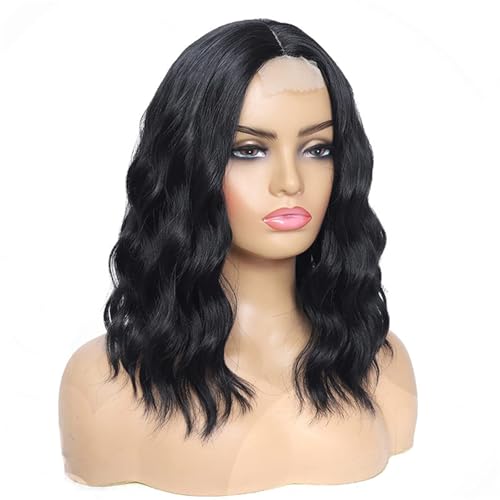 Perruque bandeau bouclée noire sans colle : pose rapide et volume cheveux longs pour femme