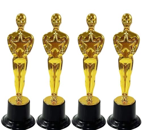 4 Stücke Goldener Gewinnerpreis Plastiktrophäe Mini Pokal Pokal Klein Goldene Figuren Trophäe Pokale Kindergeburtstag für Geburtstag Champions Preisverleihung Sport(15CM)