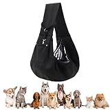 Welpentrage für kleine Hunde - Atmungsaktives wendbares Haustier-Tragetuch mit Aufbewahrungstasche, freihändige Hundetrage für Reisen/Einkaufen/Spazierengehen, bequeme Katzen- und Welpenschlinge