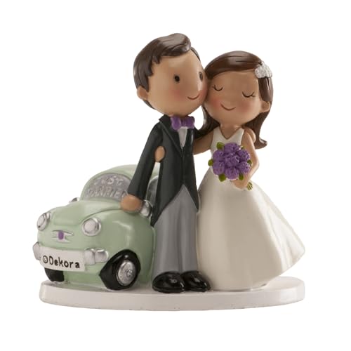 dekora – Sposini per Torta Matrimonio “Sposi con Auto” -