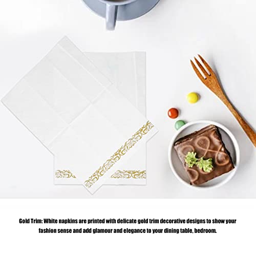 Guardanapos de Mesa Dourados para Festa, 40 Peças, Decoração, Toalhas de Papel, Ornamento de Linho,