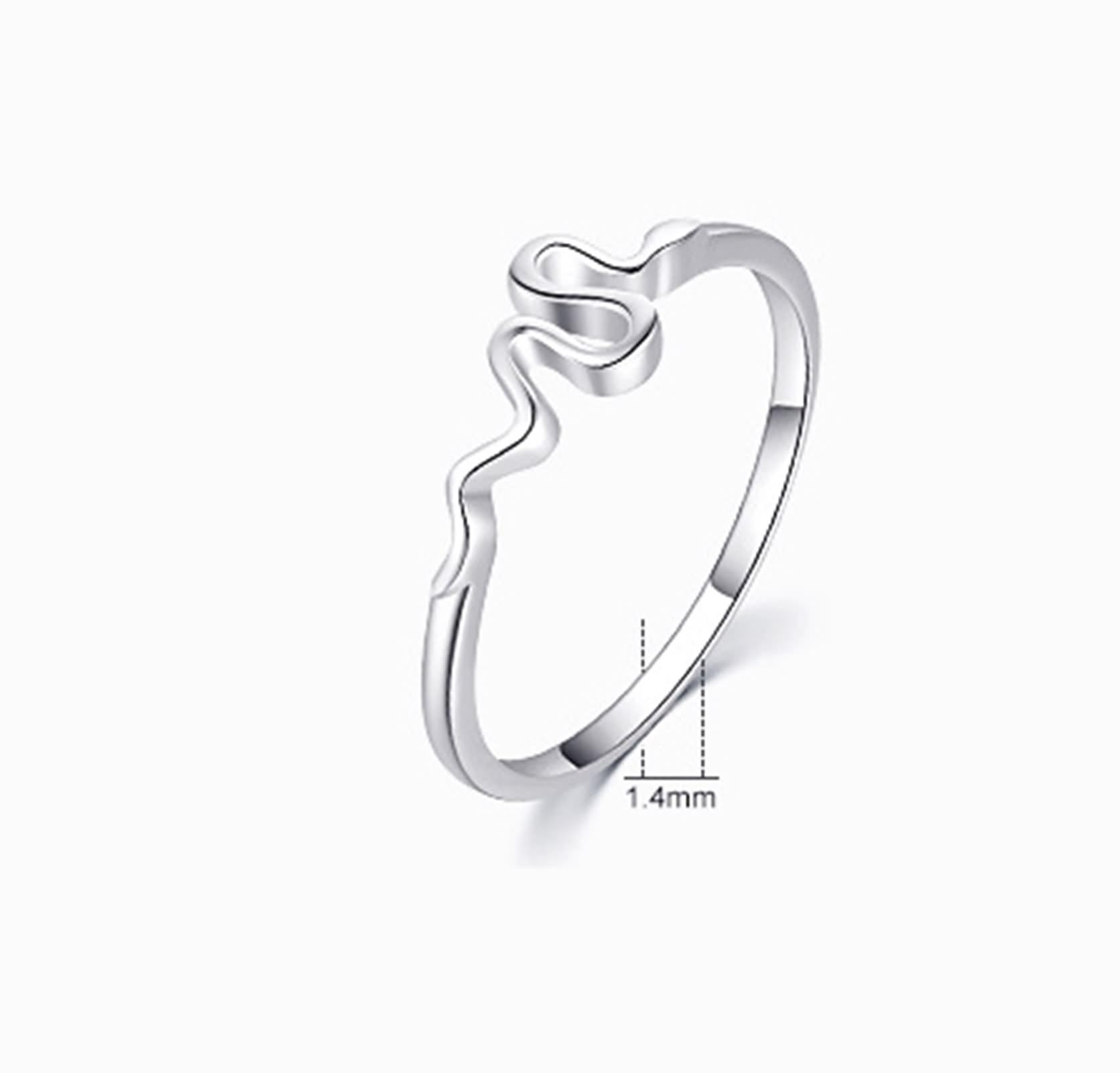 Anelli in argento da donna, anello di fidanzamento a serpente Pt950 e oro bianco, regalo unico per amiche e donne