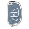 OFFCURVE Car Case Protector Car Key Case Key Fob Suitable for Hyundai ix25 ix30 ix35 ix45 ix55 Elantra Sonata Tucson Santa Fe Accent Creta Verna
