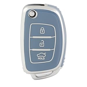 OFFCURVE Car Case Protector Car Key Case Key Fob Suitable for Hyundai ix25 ix30 ix35 ix45 ix55 Elantra Sonata Tucson Santa Fe Accent Creta Verna