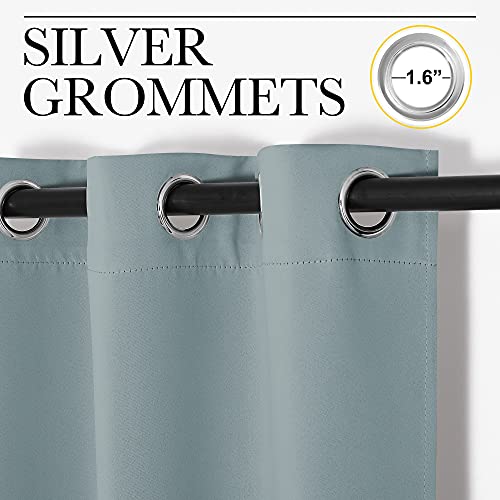 Image of NICETOWN Home Decoration Window Treatment Curtains and Drapes, Thermal Insulated Solid Grommet Blackout Curtains /Drapes /Panels for Living Room Bedroom (Stormy Sea, 2 Panels, W42'' by L63'')