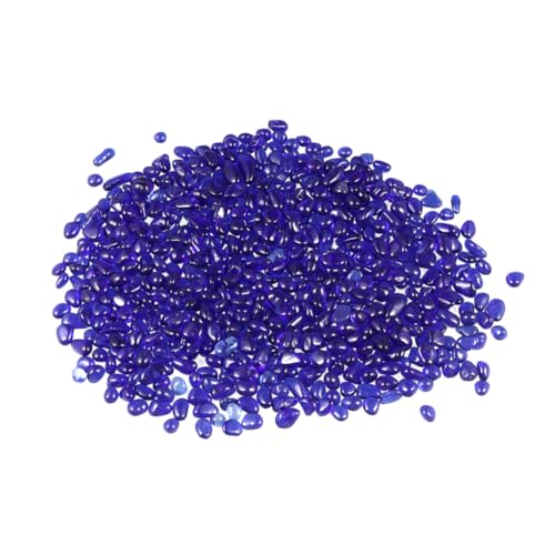 BESPORTBLE ガラス砂利 ロッツォ 多く 魚 アクセサリー海 ジュエリー作り用のビーズ 水族館 クレイビーズチャーム ポリマークレイビーズ 装飾用 家庭用水槽の砂利 カラフルな砂利 Blue