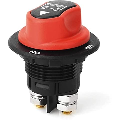 Jtron car battery isolator switch 12v 100A 32vmac mini battery switch cut off on-off 2 position 29mm for off-road vehicles, trucks, motorcycles, boats Cover