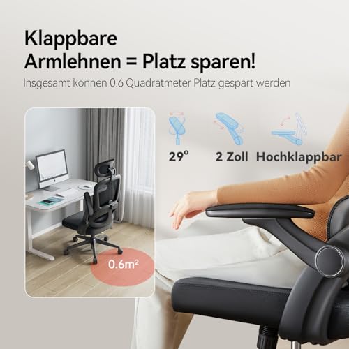 Sihoo M102C Ergonomischer Bürostuhl mit 3D-Armlehnen und Wippfunktion