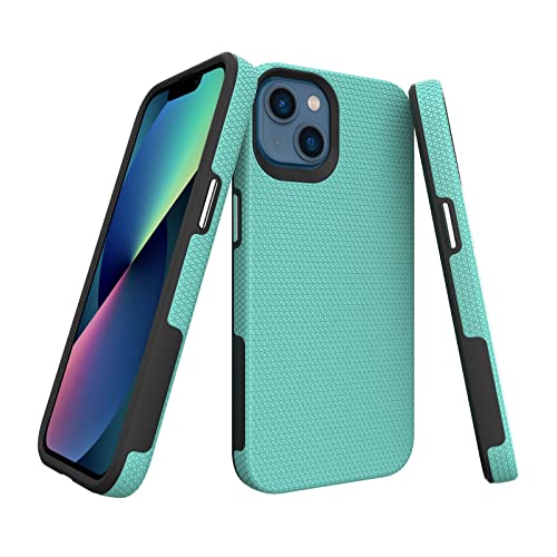 Image of NOXO Ultra-Hybrid Triangle Back Case Cover for iPhone 13, | Shockproof Design | Camera Protection | Soft TPU & Rugged PC | Bumper Case Cover for iPhone 13, (Mint Grean)