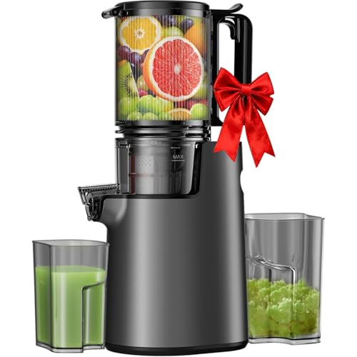 Opiniones de procesador de jugos los 10 mejores. 44 Extractor de Jugos Prensado en Frio, Extractor de Jugo Masticador con Tubo de Alimentación de 13.7cm de Ancho, Máquina de Jugo Lenta de 250W, Apta para Frutas y Verduras Enteras,...