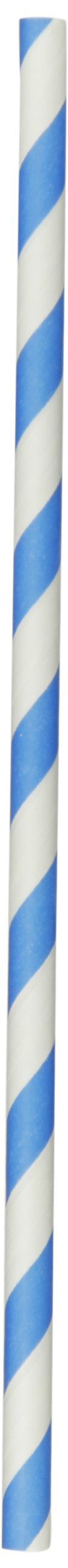 Aardvark 61520015 Paper Drinking Straw, 7/32" Diameter x 7-3/4" Length, Process Blue Stripe (8 Boxes of 600)