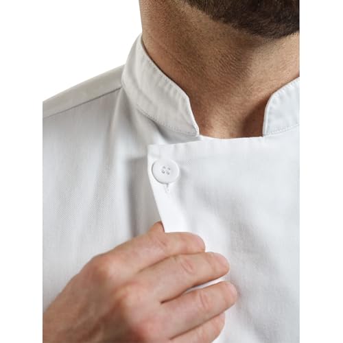 Image of Mercer Culinary Millennia Air Short Sleeve Men's Cook Jack with Full Mesh Back, Large, Black