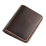 Ancicraft Wallets For Men Leather Bifold Handmade Vintage Dark Brown Stitch by Hand Gift for Him