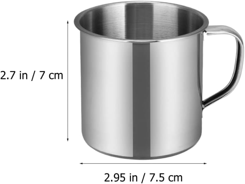 NUOBESTY Metal Shot Glasses 5pcs Camping Coffee Mug Drinking Soup Cup Stainless Steel Water Mug Outdoors Cup with Handle for Hot or Cold Hiking Hunting Fishing Insulated Tumbler - Image 8