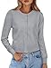 IWD Womens Cardigan Sweaters Crew Neck Long Sleeve Lightweight Button Down Sweater 2026 Spring Trendy Knit Tops (Grey, X-Large)