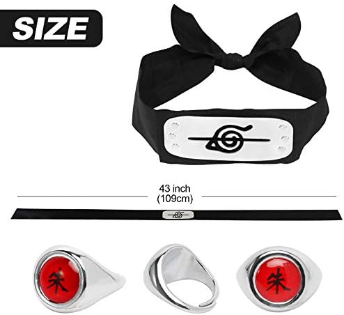 Anime Naruto Gift Set:Drawstring Bag/Headband/Ring/Kunai/Necklace/Button Pins/Stickers/Throwing Plastic Toy