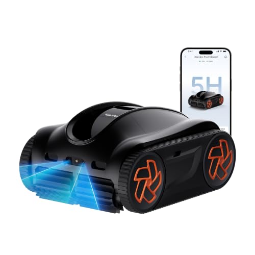 iGarden K-AI Series Robotic Pool Cleaner, 5H Runtime, Dual-Camera AI Vision, 22,000 LPH, Dual Filtration, AI-Target System, Smart Navigation, Cordless Pool Vacuum Robot for Above & In-Ground Pools