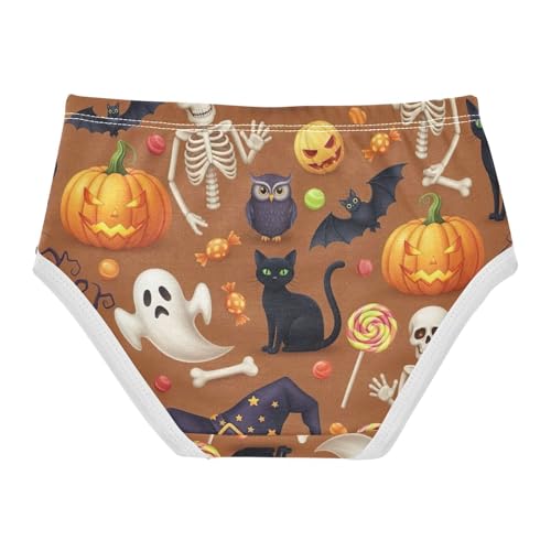 Girls Underwear, Halloween Pumpkins Toddler Girl Panties, Girls Cotton Underwear, 2T–8 Years2